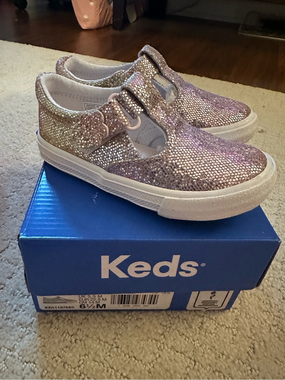 Keds Girls Glitter Mary Jane Sneakers